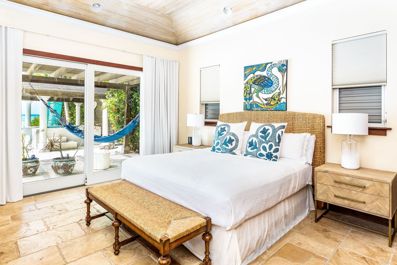 Downstairs suite opening to hammock area