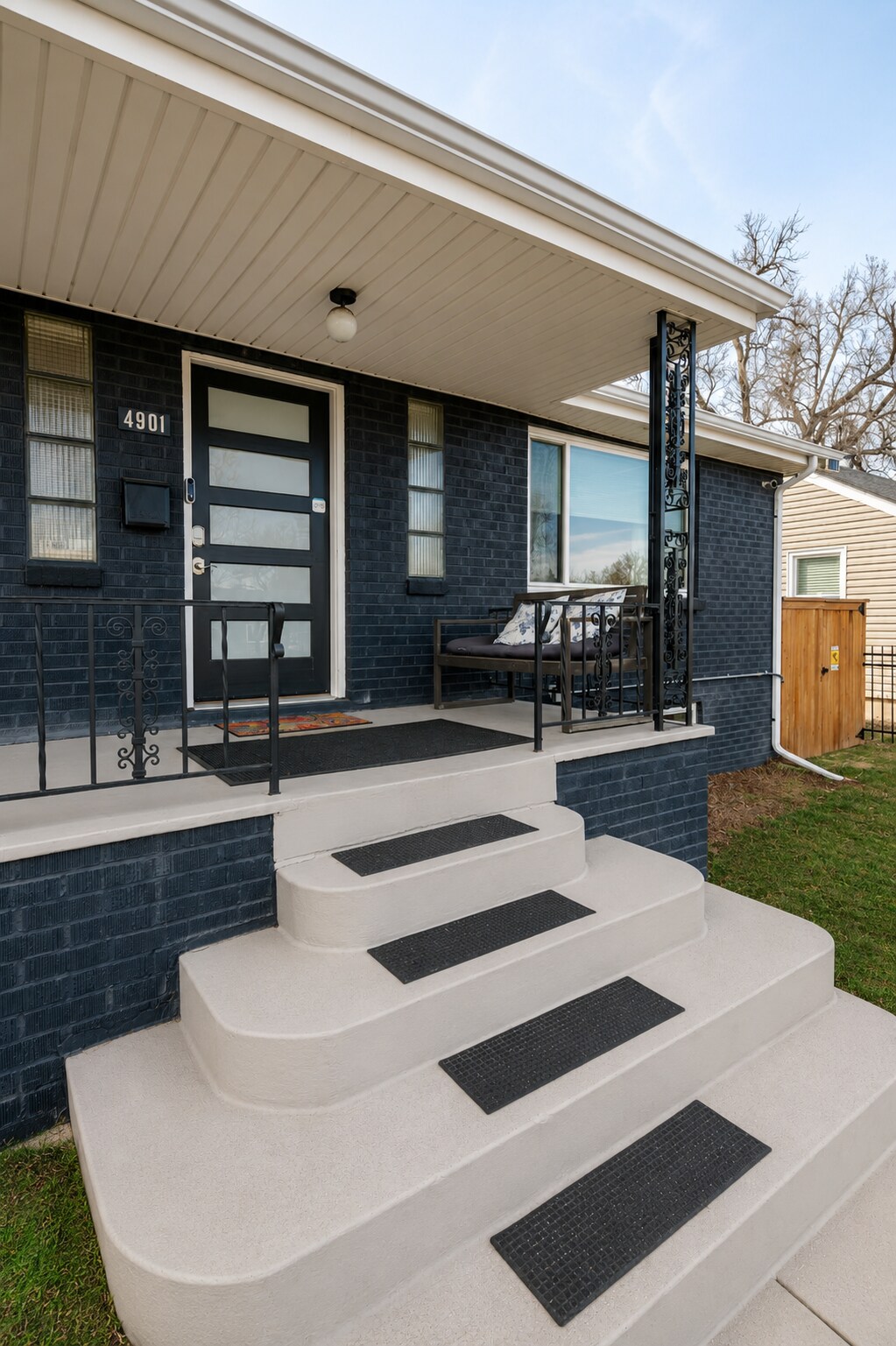 Front steps and private entrance to Cozy French Home